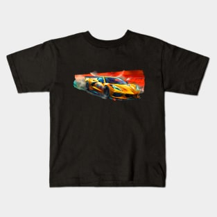 C8 Corvette Racecar Supercar Sports car Muscle car artwork C8.R C8 Kids T-Shirt